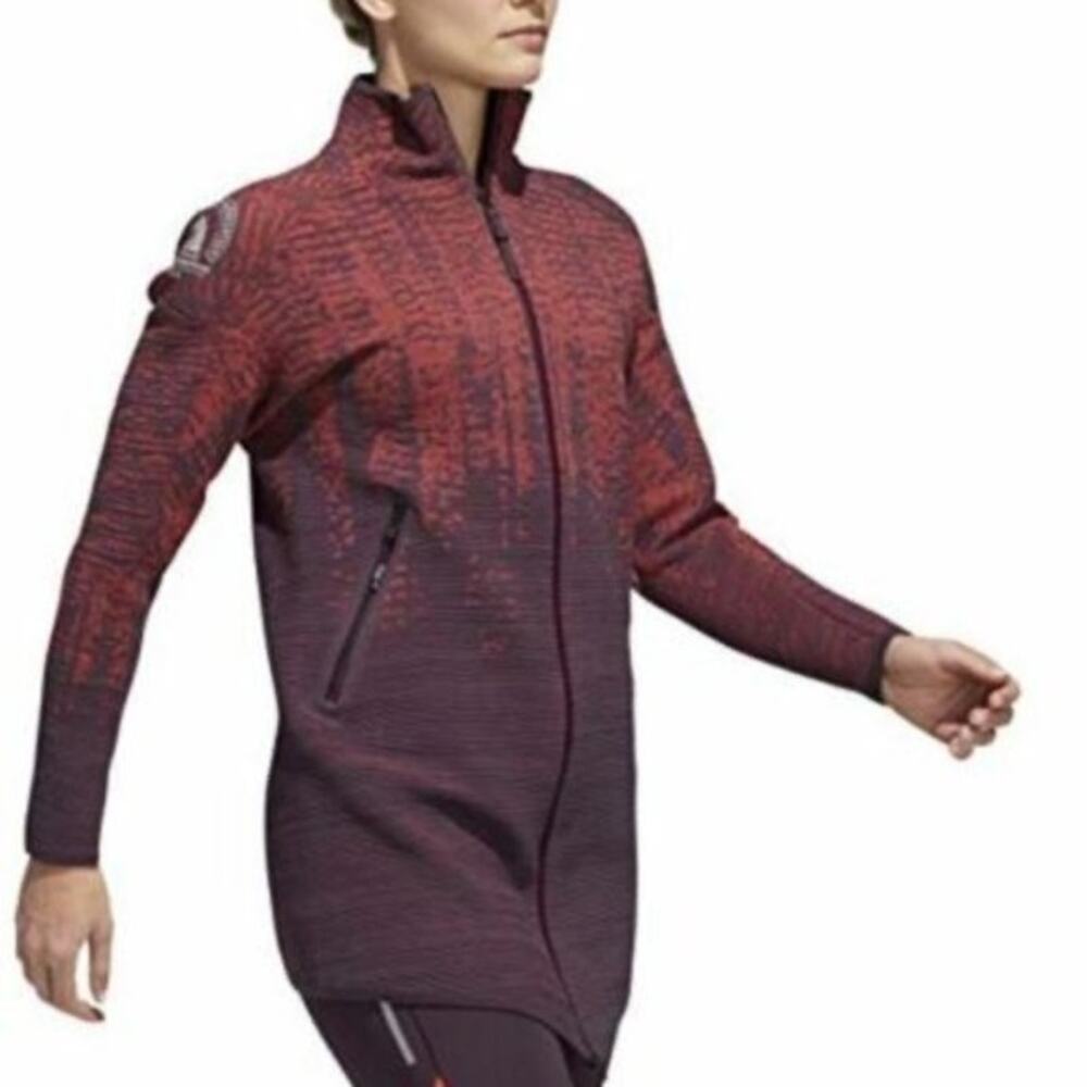Adidas Boston Marathon 2018 Z.N.E. Track Jacket Wool Full Zip Red Blue Women XL